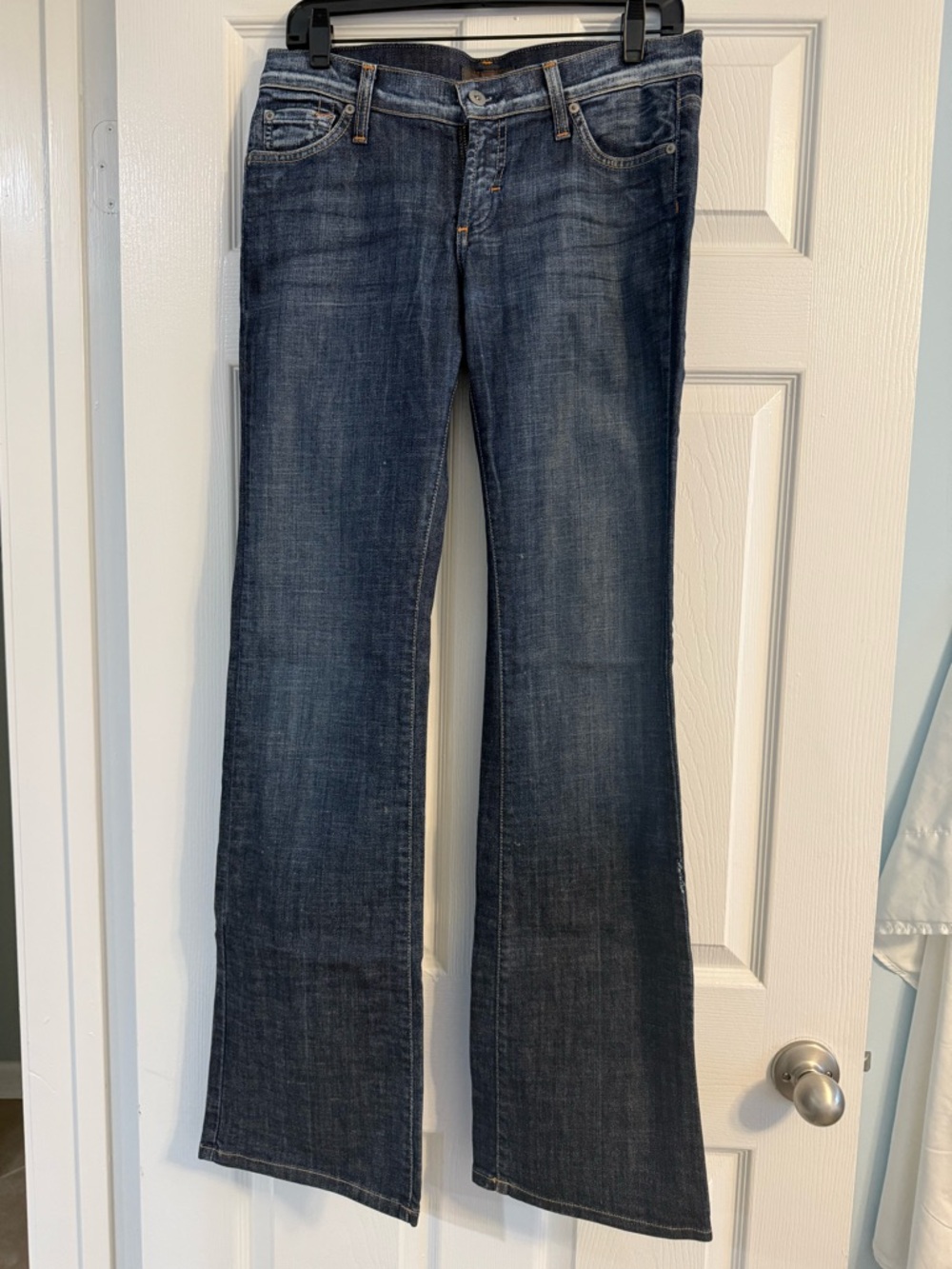 Women's Dark Wash Straight Leg Jeans - Dry Aged Denim